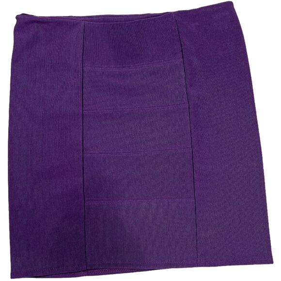 Guess Los Angeles Bandage Skirt Pencil Pull On Stretch Women's XS Solid Purple - Picture 6 of 6